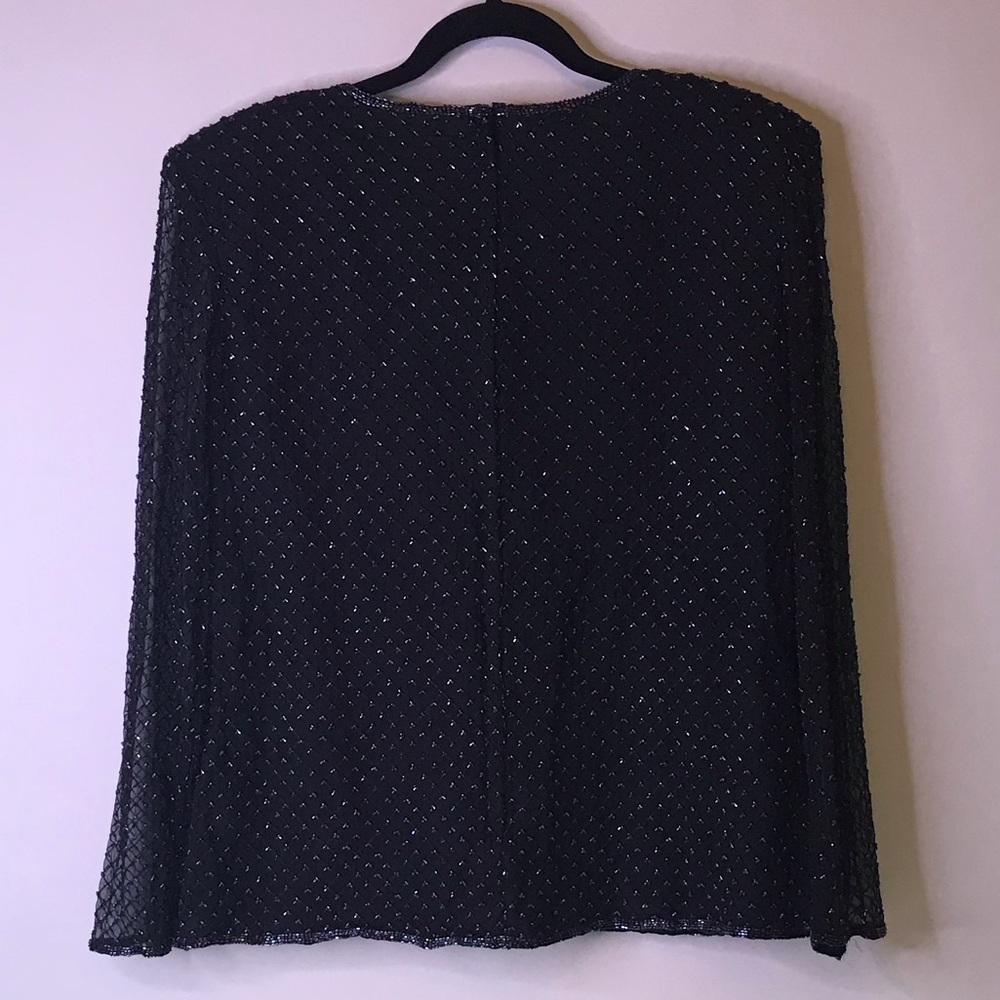 Vintage Black Stenay 100% Silk Blouse - Picture 2 of 8